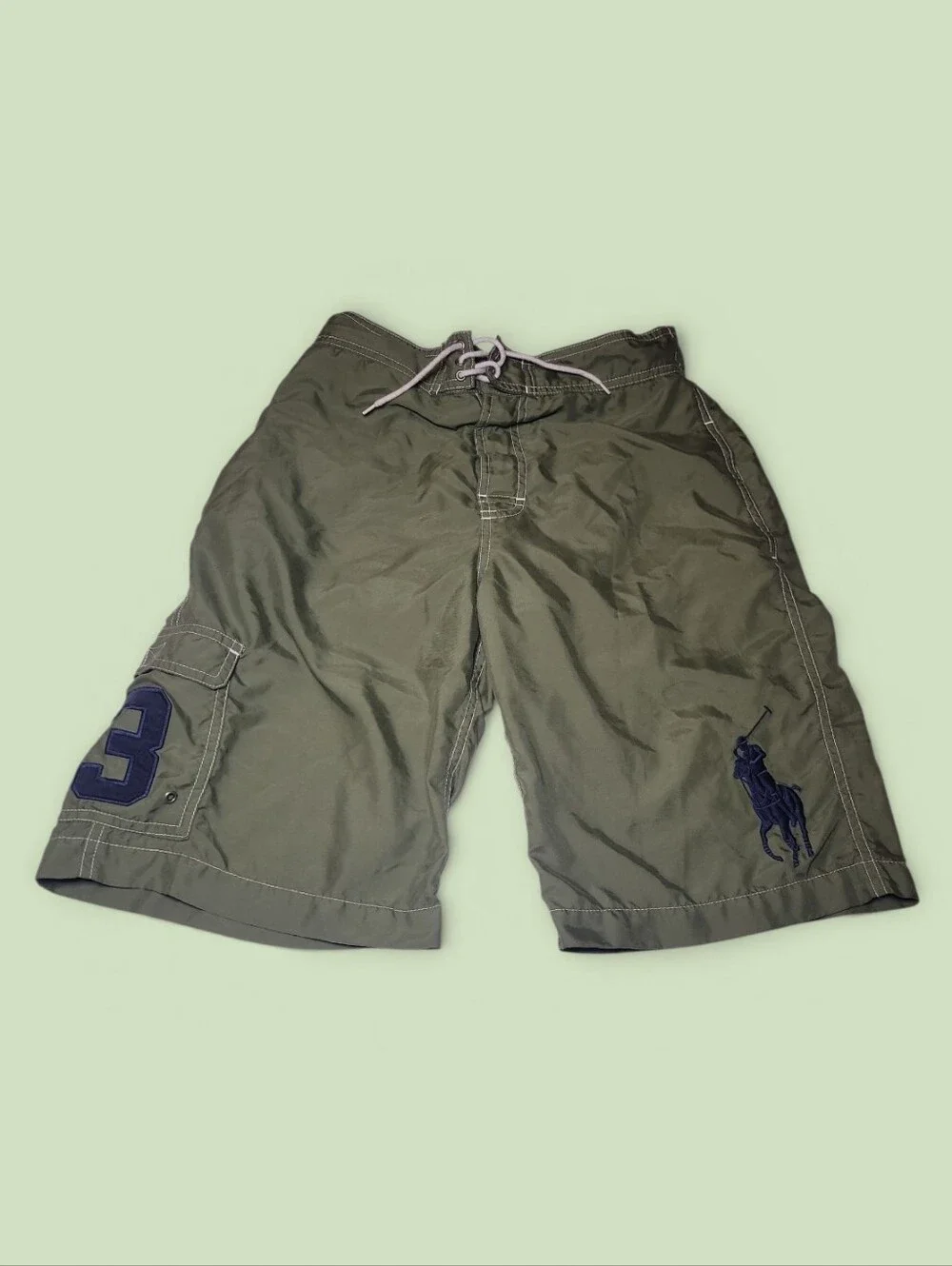 Polo By Ralph Lauren Olive Green Boys Swim Trunks
